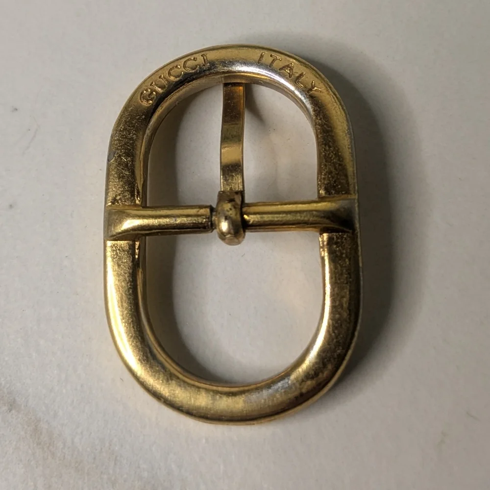 Vintage Gucci Gold Buckle From Purse Strap, Set Of Two - Picture 2 of 4